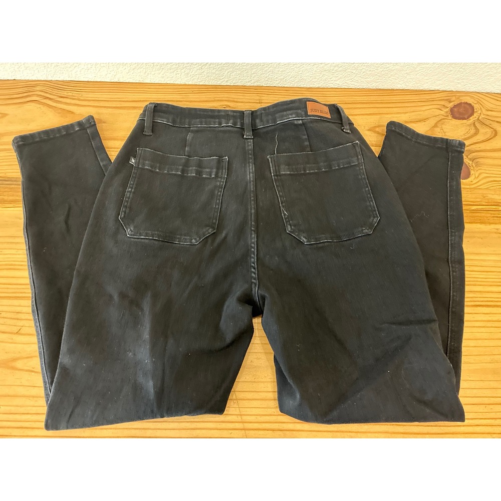 Judy Blue Jogger Jeans Womens 13/31 Stretch Black High Rise Drawstring Denim - Picture 4 of 5